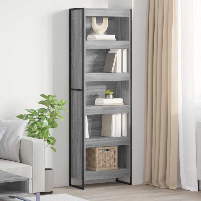 vidaXL Knižnica 2 pcs Sivý Sonoma 60 x 30 x 189,5 cm Kompozitné drevo