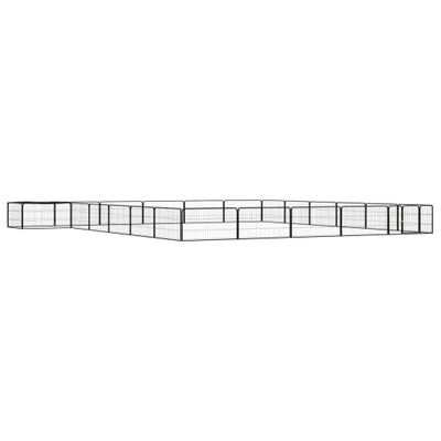 vidaXL Ohrádka pre psov 20 panelov čierna 100x50 cm práškovaná oceľ