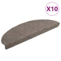 vidaXL Schodové rohože, samolepiace, 10 ks, 65x21x4 cm, béžové, polkruhové, veľké