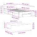 vidaXL Posteľný rám so zásuvkami dymový dub 90x190 cm kompozitné drevo