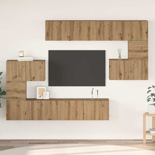 vidaXL Zostava TV skriniek 8 pcs Remeselný dub Kompozitné drevo