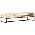vidaXL Konferenčný stolík biely 117x50x30 cm masívne akáciové drevo