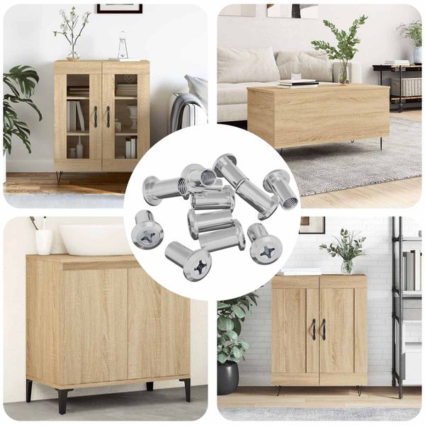 vidaXL Zámková matica 2857 pcs Niklová Oceľ