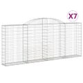 vidaXL Oblúkové gabionové koše 7 ks 300x30x120/140 cm pozink. železo