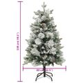 vidaXL Osvetlený vianočný stromček, zasnežený, šišky 150 cm, PVC a PE