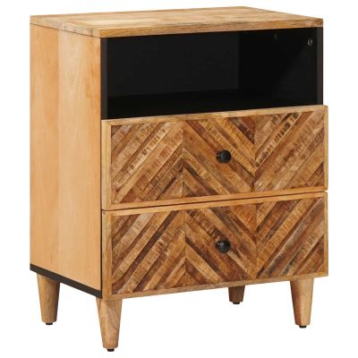 vidaXL Nočný stolík Hnedá 50 x 33 x 60 cm Masívne mango drevo
