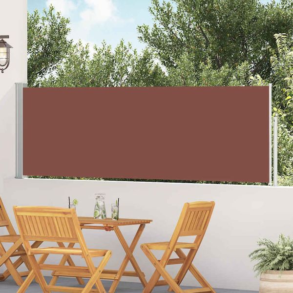 vidaXL Zaťahovacia bočná markíza na terasu 100x500 cm, hnedá