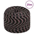 vidaXL Lodné lano čierne 8 mm 25 m polypropylén