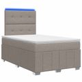 vidaXL LED boxspring posteľ s matracom Sivohnedá 120 x 200 cm Látka