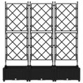 vidaXL Záhradný kvetináč 3 ks Čierna 120 x 40 x 125,5 cm PP