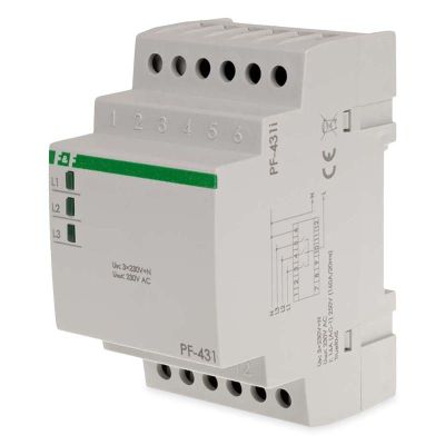 Prepínač fáz automatický F&F PF-431 LED TRMS na DIN lištu