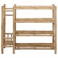 vidaXL Regál na topánky 88 x 27 x 80 cm Bambus Prírodná