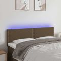 vidaXL Čelo postele s LED tmavohendé 144x5x78/88 cm látka