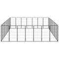vidaXL Ohrádka pre psov 32 panelov čierna 50x100 cm práškovaná oceľ