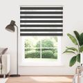 vidaXL Zebra roleta čierna 165x230 cm šírka látky 160,9cm polyester