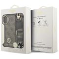 Guess 4G Strass Logo & Big Strap Metal Buttons MagSafe puzdro pre iPhone 17 hnedá