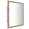 vidaXL Kúpeľňové zrkadlo s LED, dub sonoma 40x8,5x37 cm, akryl