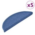 vidaXL Schodové rohože 5 ks 56x17x3 cm modré polkruhové
