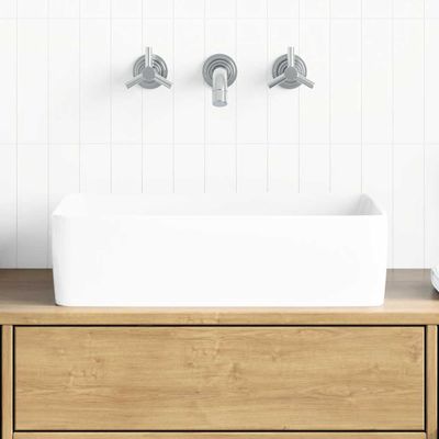 vidaXL Umývadlo biele 48x37x13 cm keramické obdĺžnik