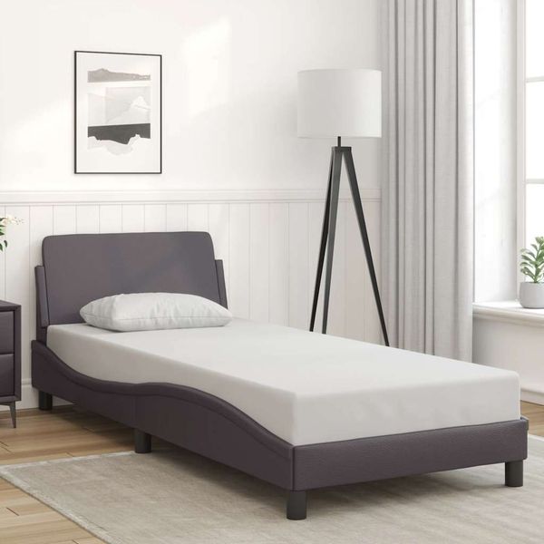 vidaXL Rám postele Dover sivý 80x200 cm umelá koža