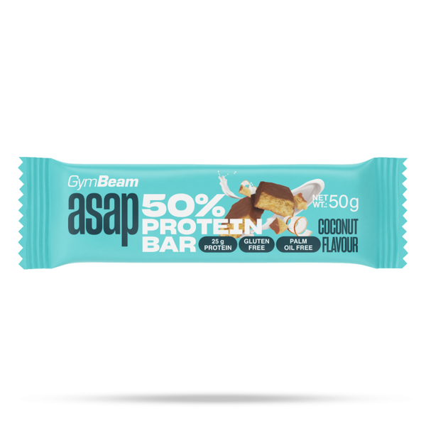 ASAP 50% Protein Bar – GymBeam, kokos, 50 g