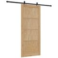 vidaXL Posuvné dvere Prírodná a čierna 86 x 198,5 cm Borovicový masív