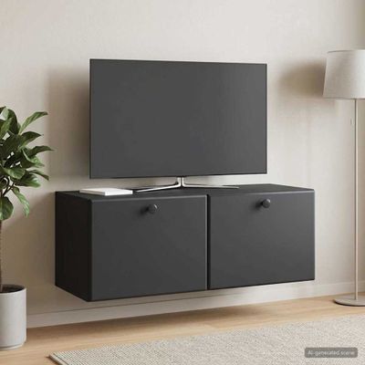 vidaXL Nástenná TV skrinka 78,5 x 31 x 30 cm Čierna Kompozitné drevo