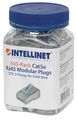 Intellinet konektor RJ45, Cat5e, Cat6, Cat6a, stíněný STP, 50µ, drát, 100 ks v nádobě