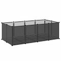 vidaXL Klietka pre malé zvieratá čierna 144x74x46,5 cm PP a oceľ