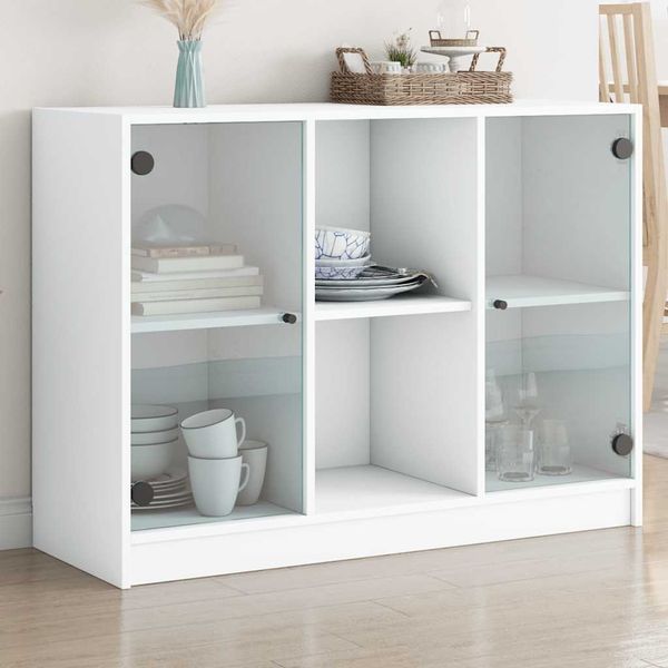 vidaXL Komoda, biela 102x37x75,5 cm, kompozitné drevo