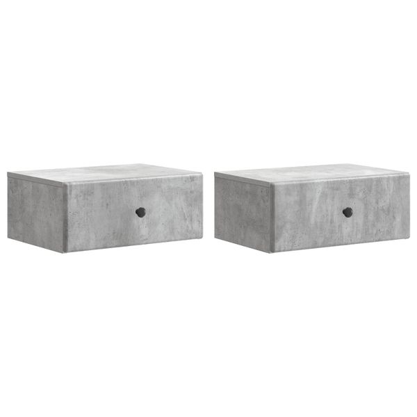 vidaXL Nástenná nočná skrinka 2 pcs Betónovo sivá 49 x 34,5 x 20 cm