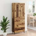 vidaXL Highboard 2 ks Staré drevo 69,5 x 34 x 180 cm Kompozitné drevo
