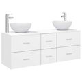 vidaXL Set kabinetov do kúpeľne 3 ks Biela 49,5 x 41 x 64,5 cm