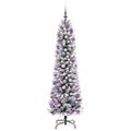 vidaXL Umelý vianočný stromček Biela 180 cm PVC, kov a plast