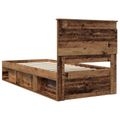 vidaXL Rám postele Staré drevo 100 x 200 cm Masívne borovicové drevo