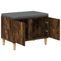 vidaXL Predsieňová lavica s vankúšom Údený Dub 60 x 38 x 46 cm