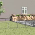 vidaXL Koterec pre psov strieborný 80 m² oceľ