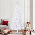 vidaXL Umelý vianočný stromček s 300 LED-i Biela 210 cm PVC a oceľ