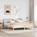 vidaXL Posteľný rám s čelom 180x200 cm borovicový masív