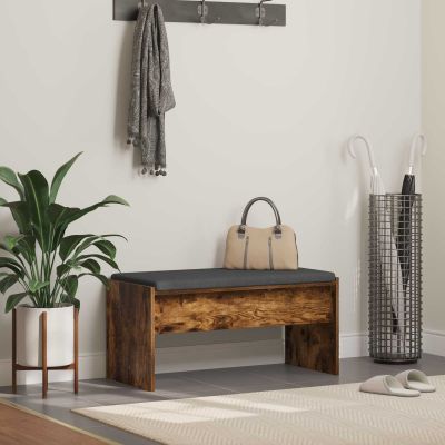 vidaXL Predsieňová lavica s vankúšom Dymová dub 83 x 38 x 40 cm