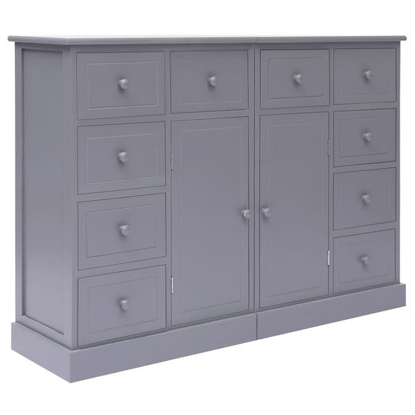 vidaXL Komoda s 10 zásuvkami sivá 113x30x79 cm drevená