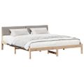 vidaXL Rám postele Hnedá a taupe 200 x 200 cm Borovicový masív