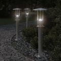 vidaXL Vonkajšia stojaca lampa strieborná 60 cm nehrdzavejúca oceľ