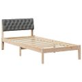 vidaXL Rám postele hnedá a tmavosivá 90 x 200 cm Borovicový masív