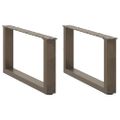 vidaXL Nohy konferenčného stolíka v tvare U, 2 ks, prírodná oceľ, 70 x (30-31) cm, oceľ
