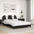 vidaXL Posteľ Viana s matracom čierno-biela 120x200 cm umelá koža