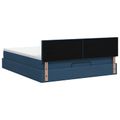 vidaXL Ottoman posteľ s matracom a LED Modrá 160 x 200 cm Látka
