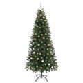 vidaXL Umelý vianočný stromček s 300 LED-i Zelená 240 cm PE a PVC
