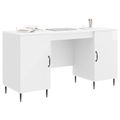 vidaXL Stôl Biela s vysokým leskom 142,5 x 50 x 75 cm Kompozitné drevo