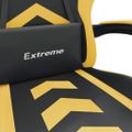 vidaXL Otočná herná stolička čierna a zlatá umelá koža